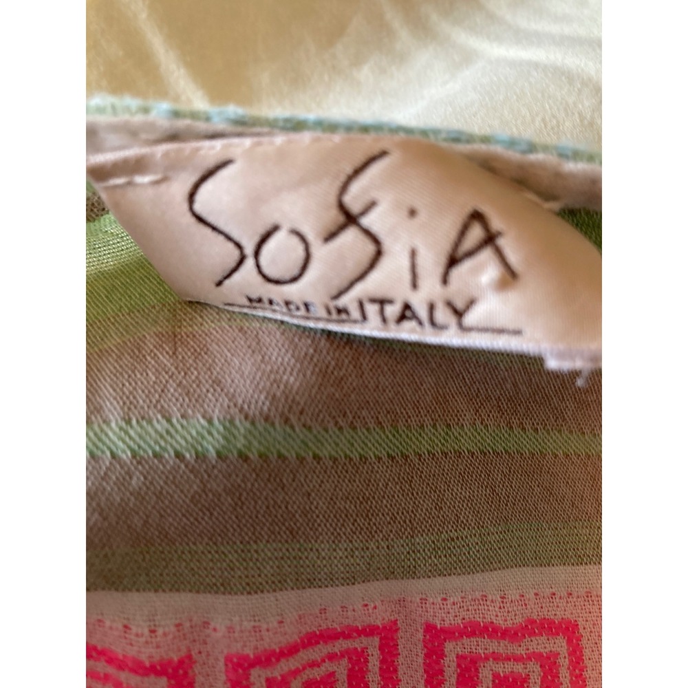 Sofia‎ Collections Italy Neon Geometric Tribal Print Cotton Tiered Maxi Dress S - Picture 6 of 7